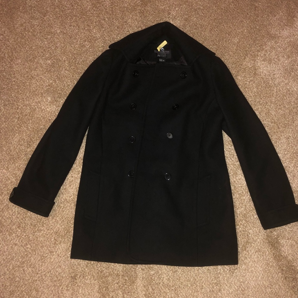 Black wool 2 in 1 pea coat